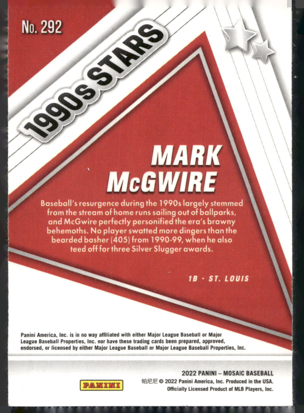2022 Panini Mosaic #292 Mark McGwire