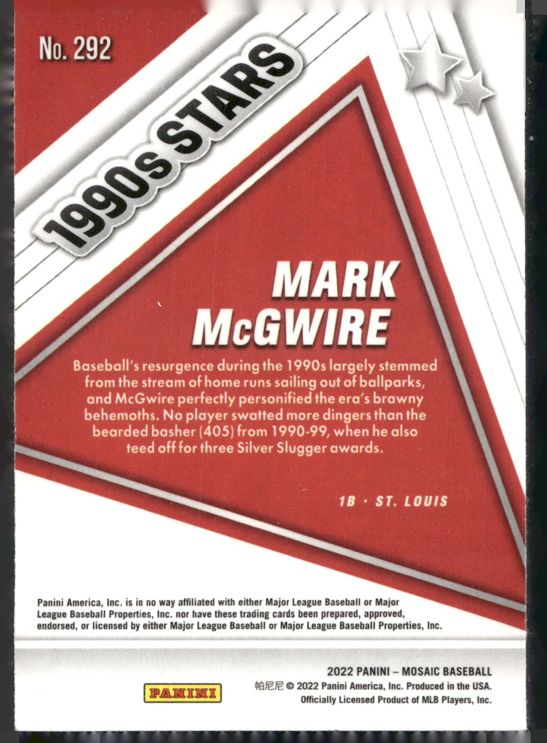 2022 Panini Mosaic #292 Mark McGwire