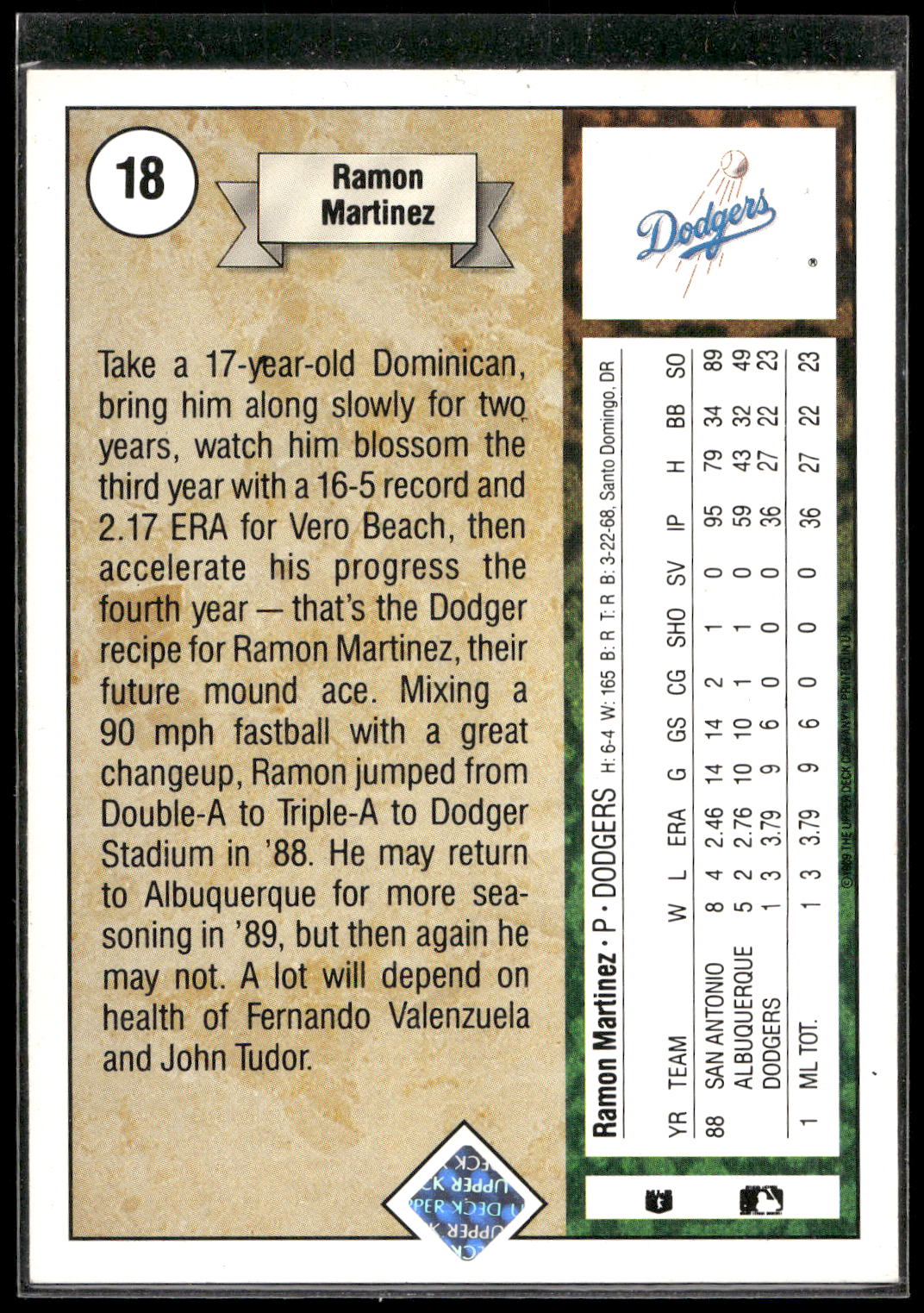 1989 Upper Deck #18 Ramon Martinez
