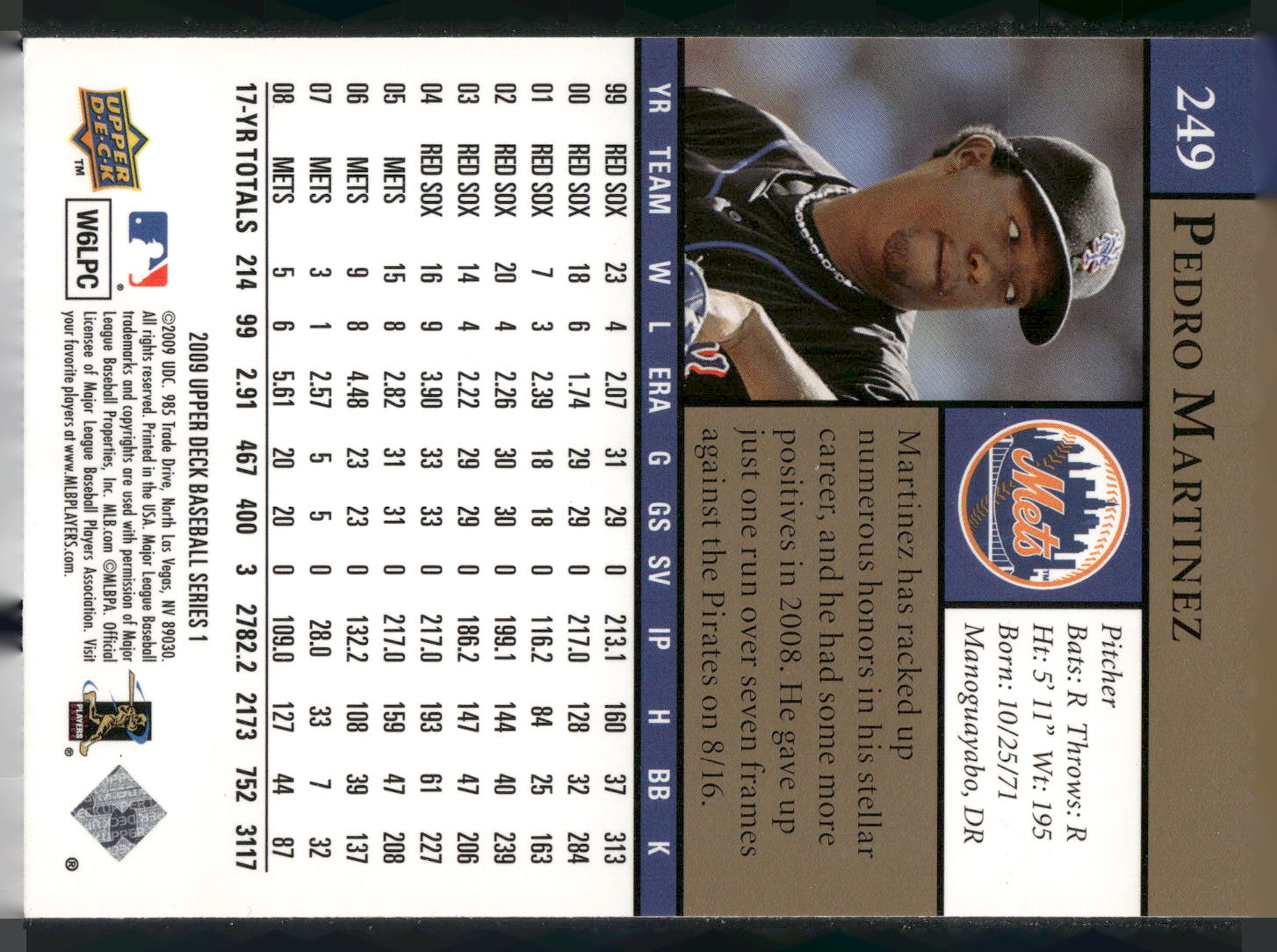 2009 Upper Deck #249 Pedro Martinez