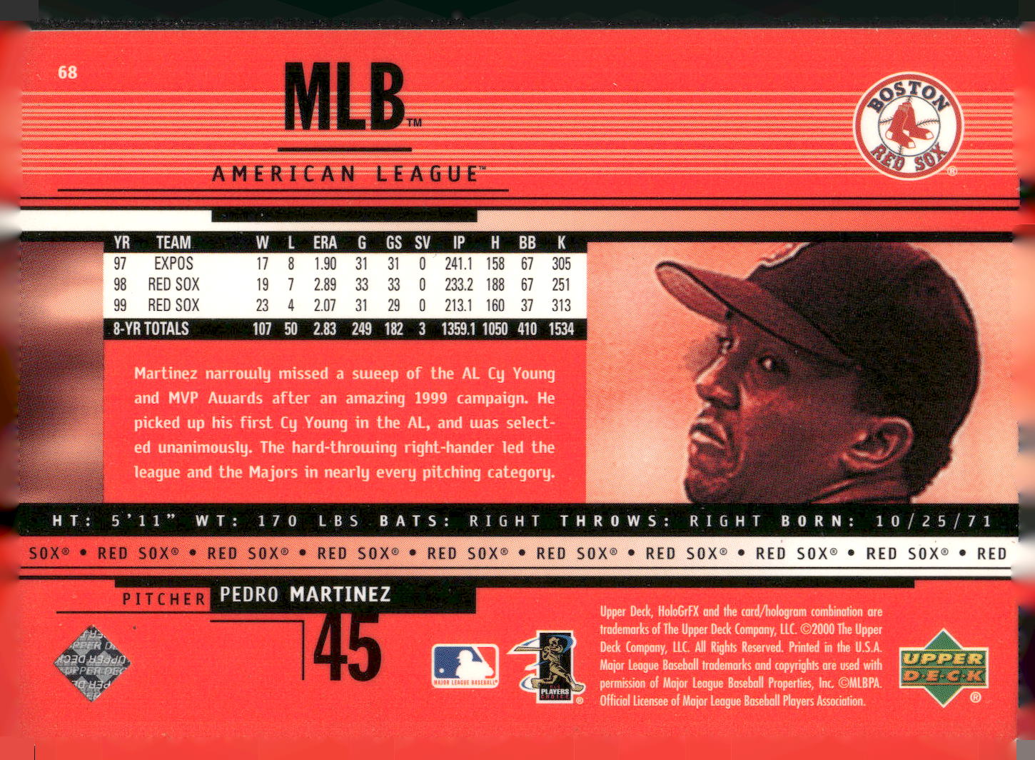 2000 Upper Deck HoloGrFX #68 Pedro Martinez