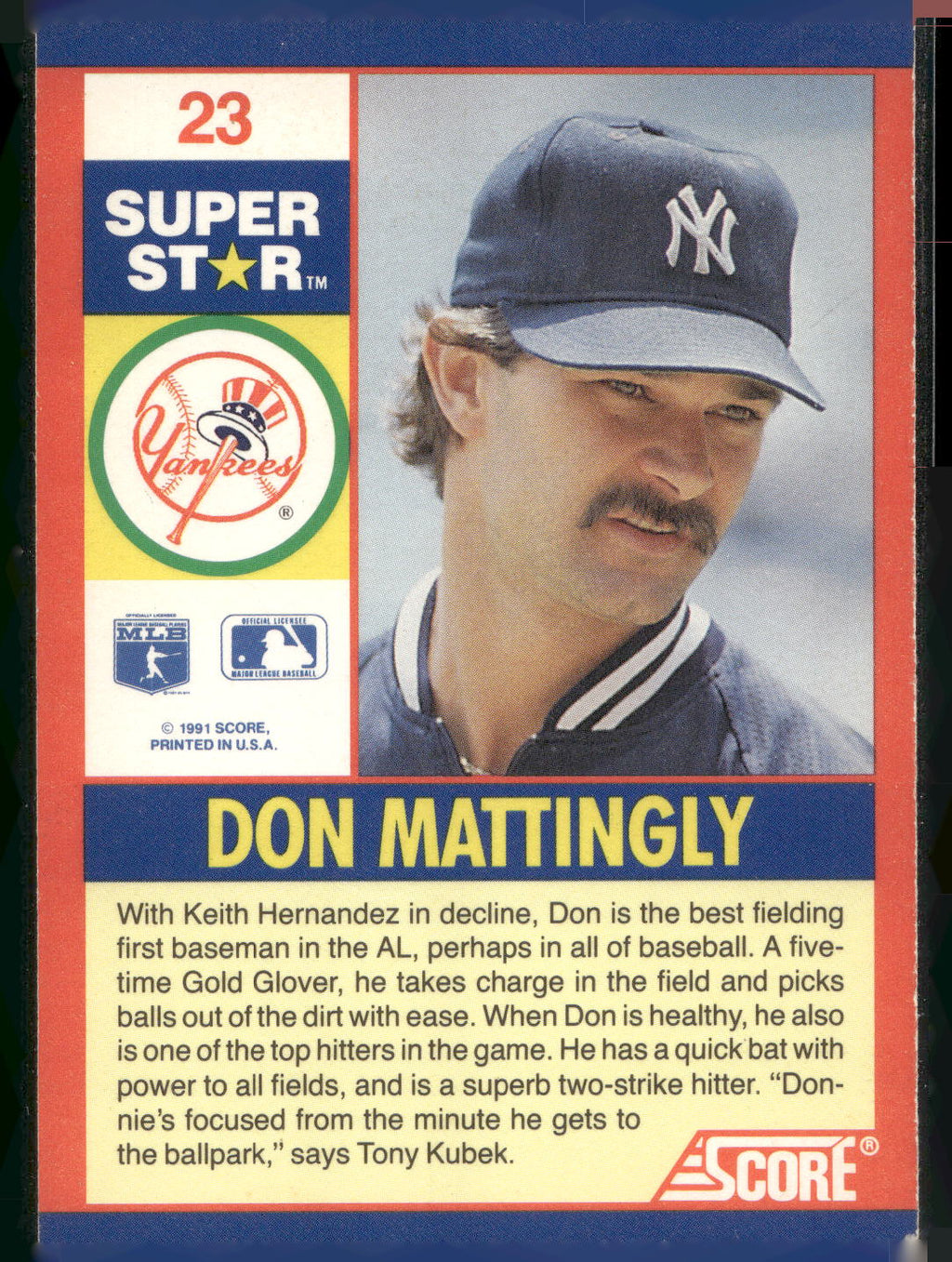 1991 Score 100 Superstars #23 Don Mattingly