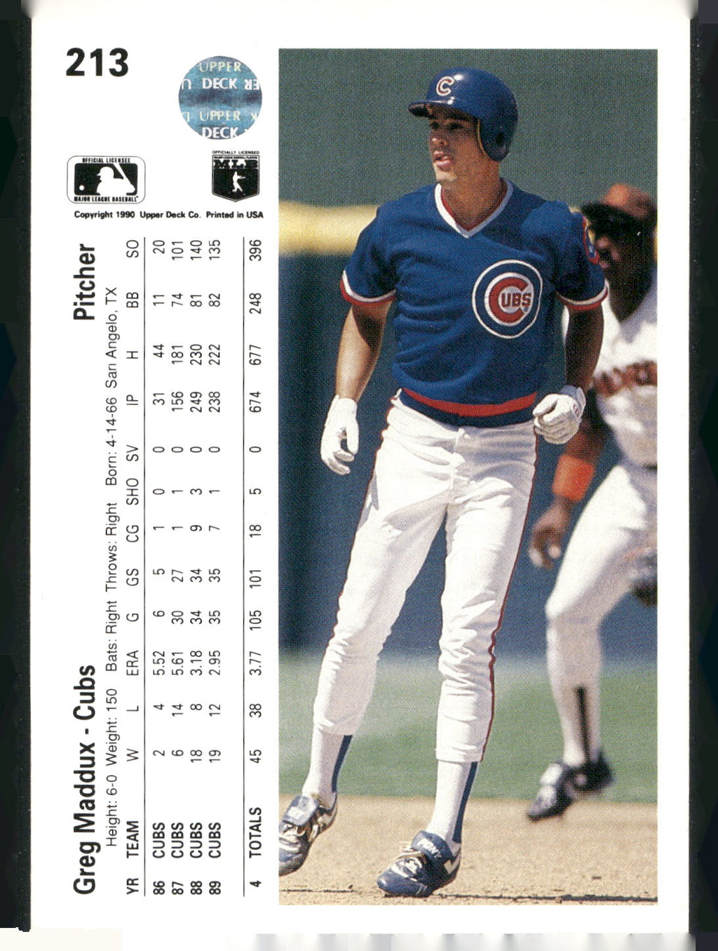 1990 Upper Deck #213 Greg Maddux