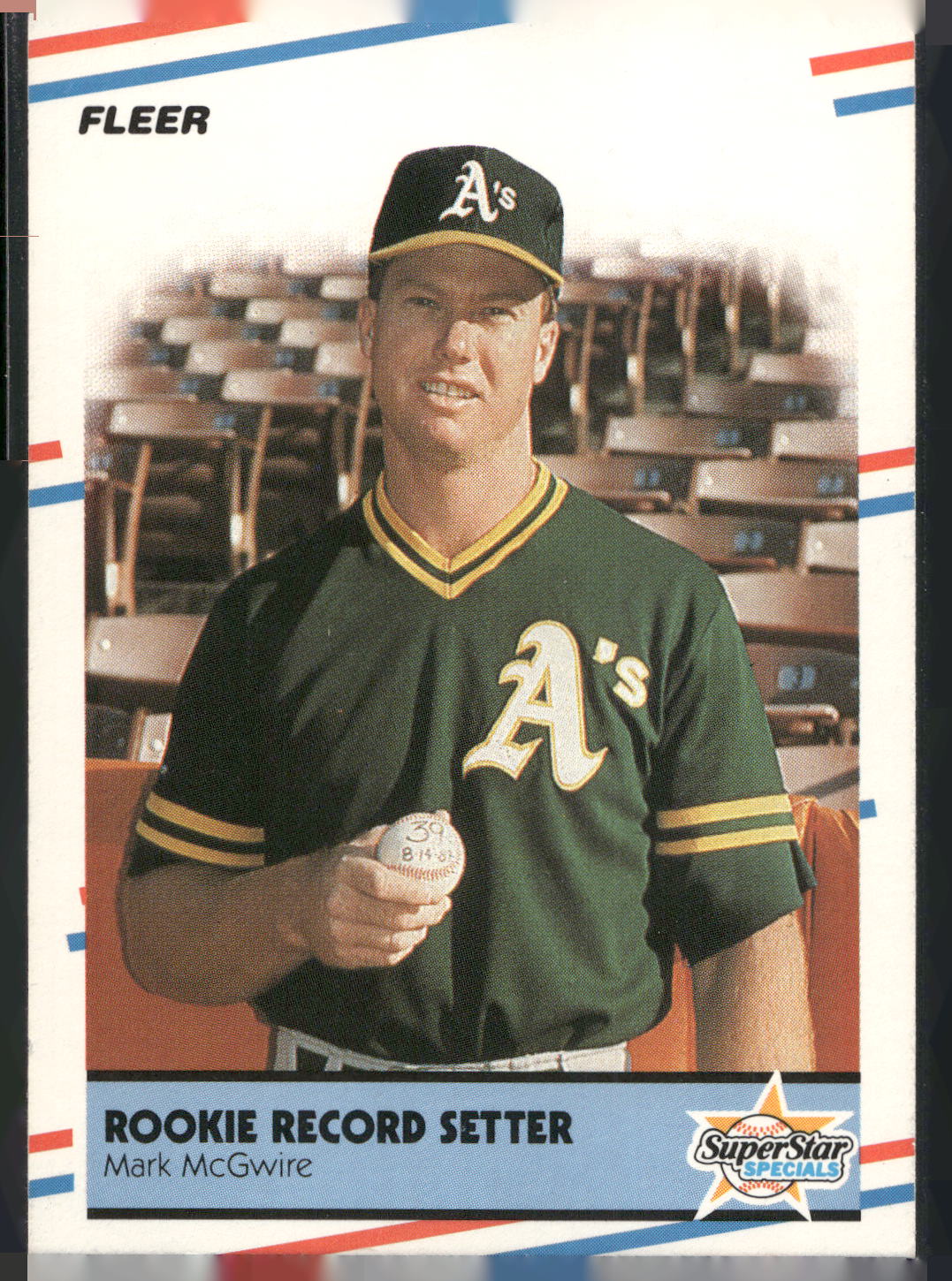 1988 Fleer #629 Rookie Record Setter (Mark McGwire)