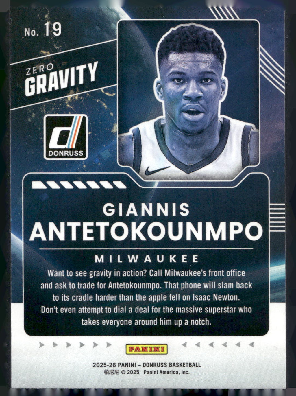 2025-26 Donruss #19 Giannis Antetokounmpo Zero Gravity Holo Green Laser
