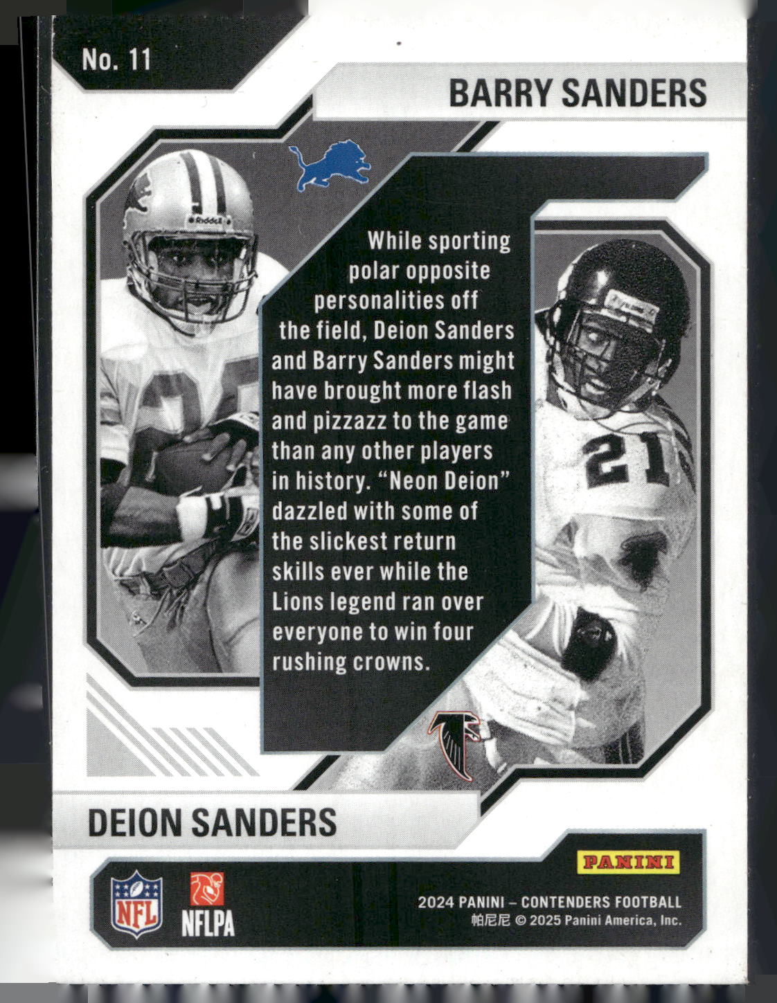 2024 Panini Contenders #11 Barry Sanders / Deion Sanders