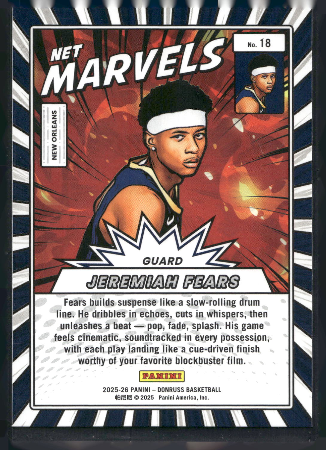 2025-26 Donruss #18 Jeremiah Fears Net Marvels