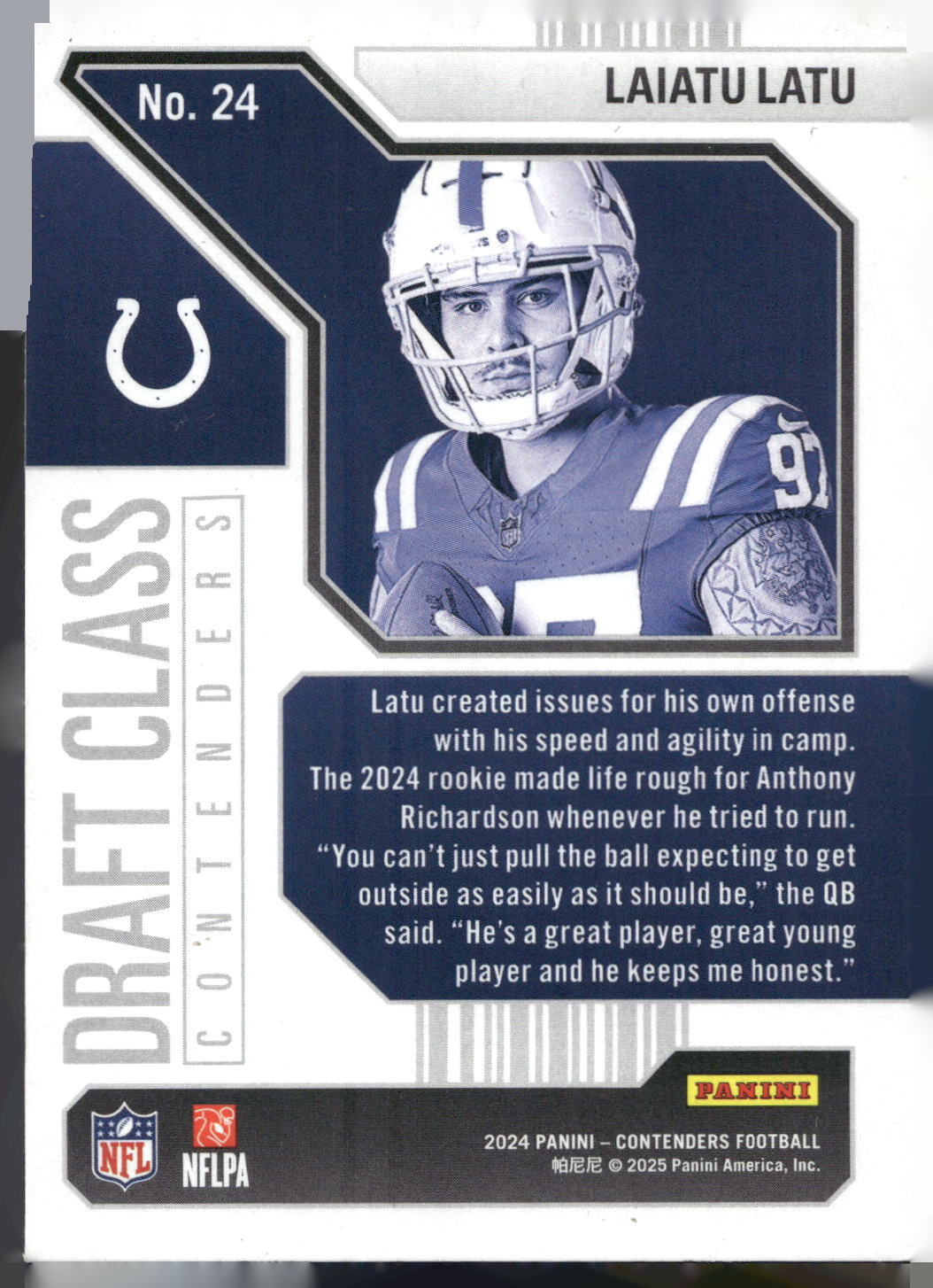 2024 Panini Contenders #24 Laiatu Latu Draft Class Contenders Red
