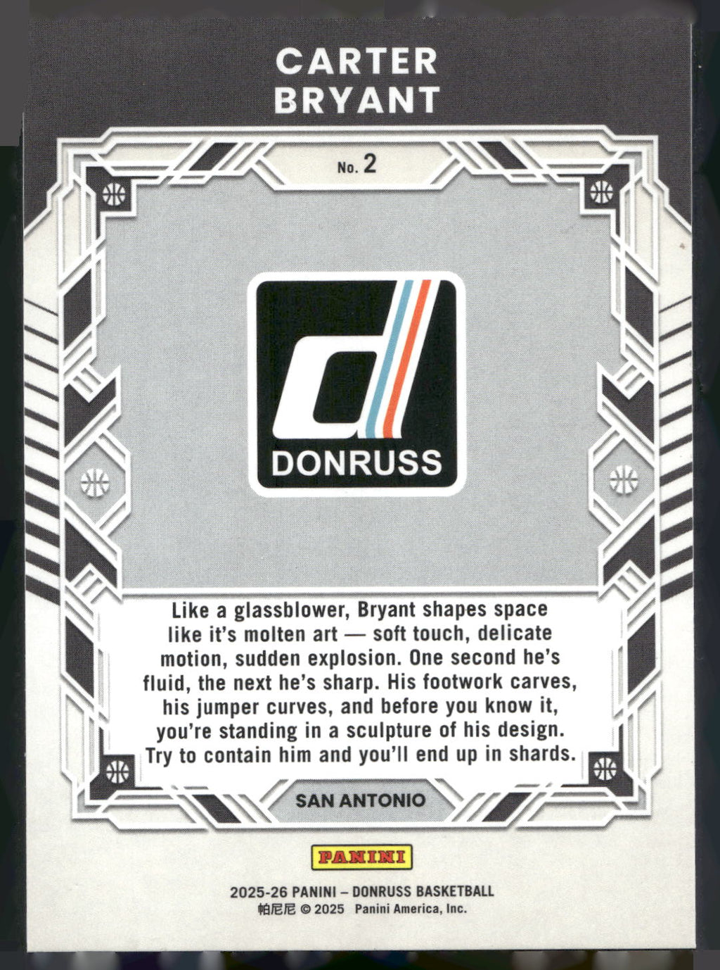 2025-26 Donruss #2 Carter Bryant Elite Series