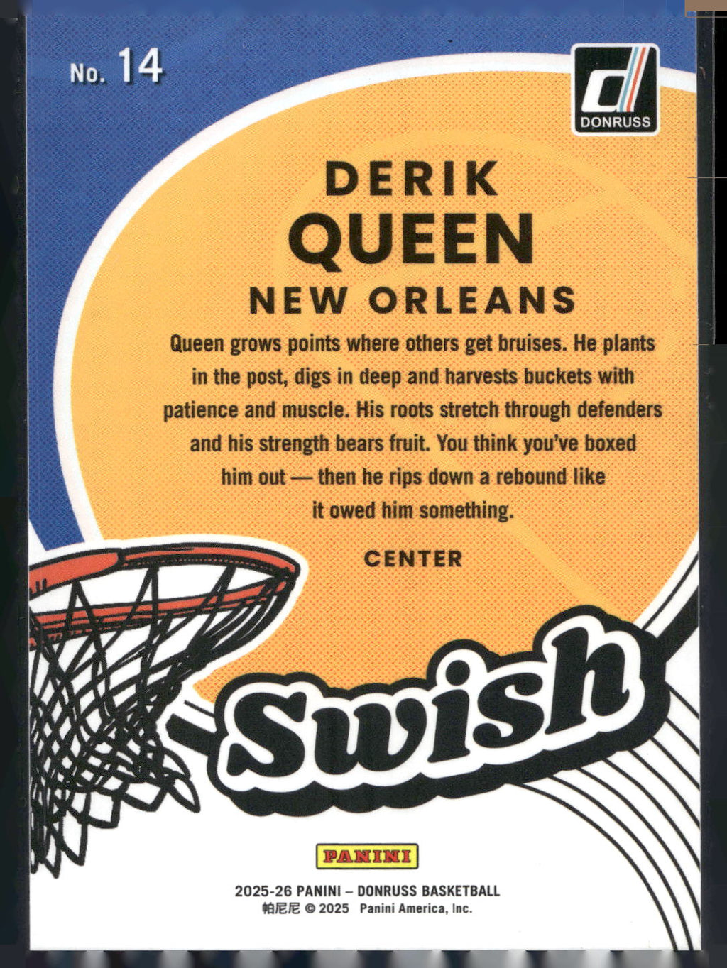 2025-26 Donruss #14 Derik Queen Swish