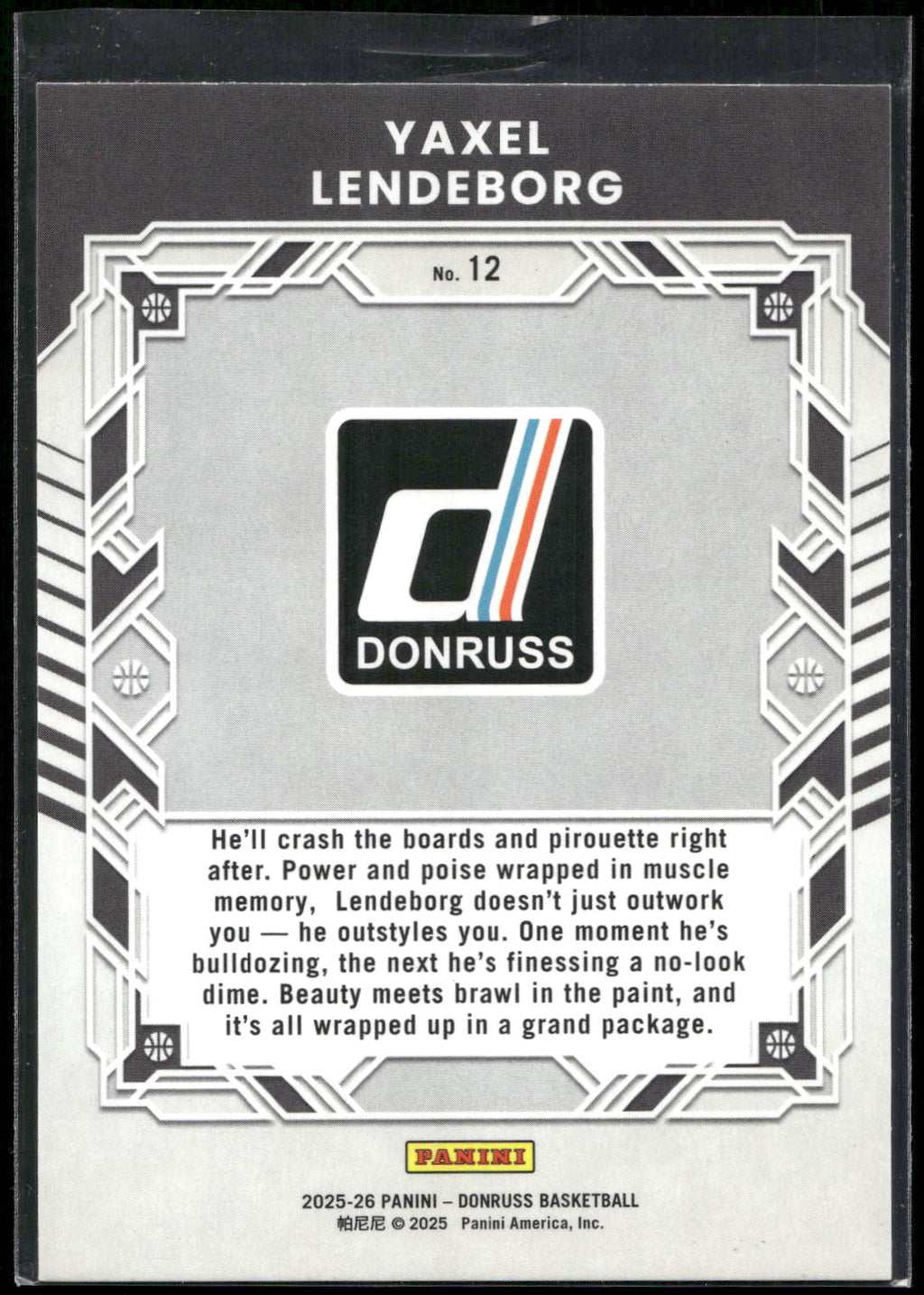2025-26 Donruss #12 Yaxel Lendeborg Elite Series Holo Green Laser