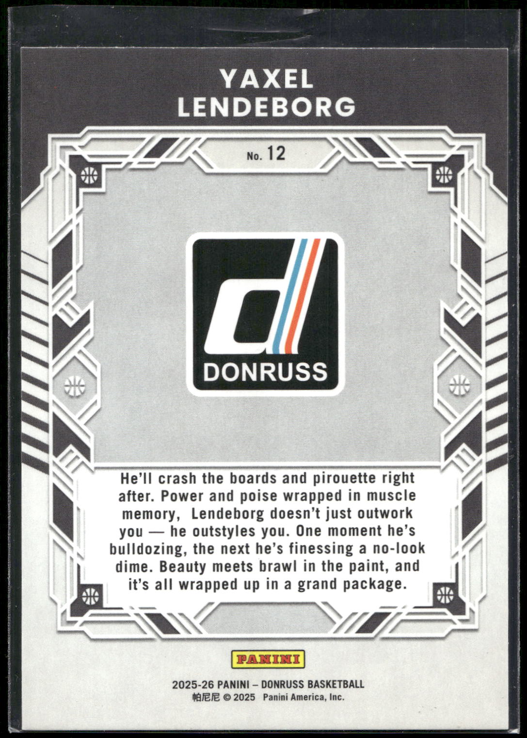 2025-26 Donruss #12 Yaxel Lendeborg Elite Series Holo Green Laser