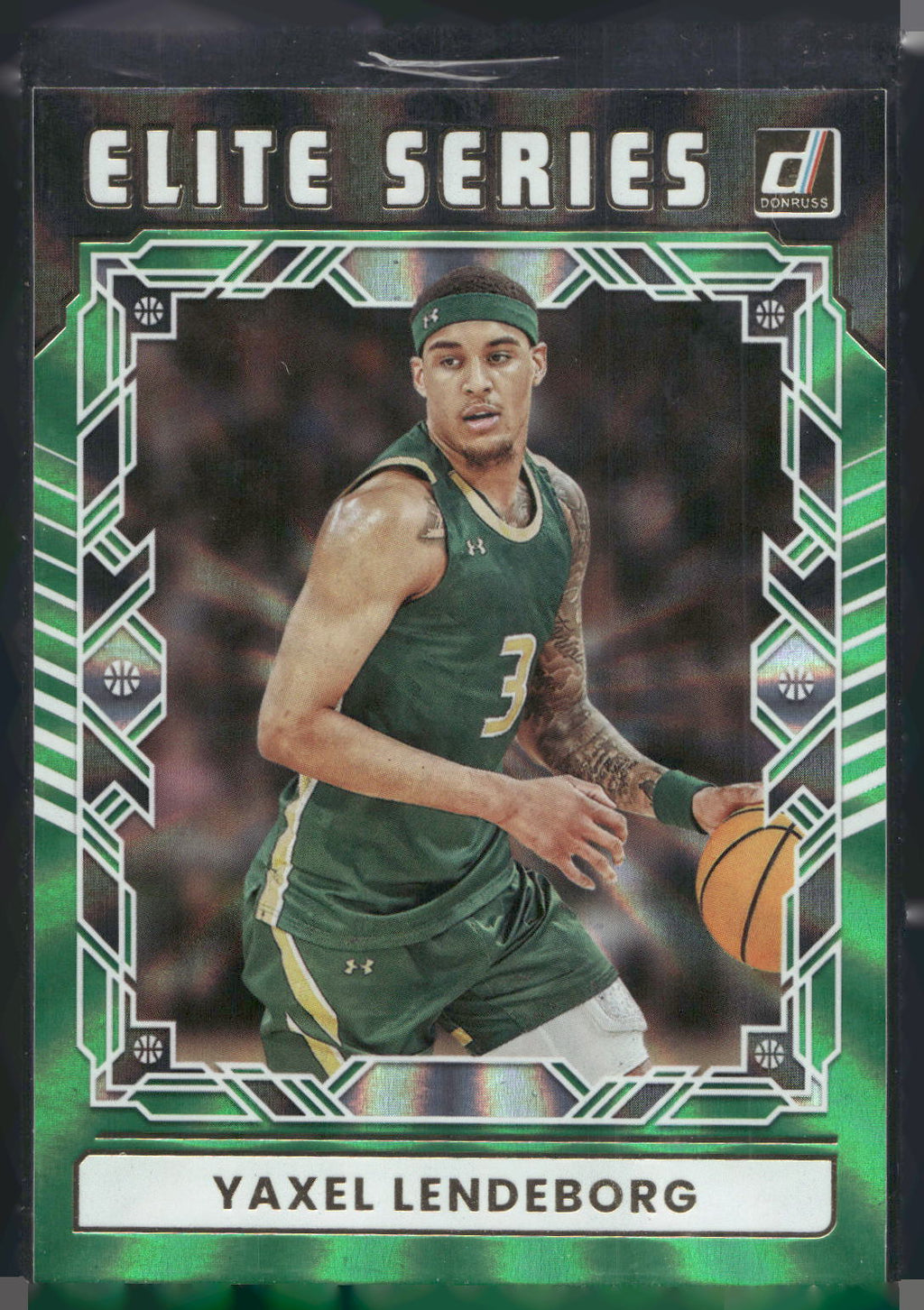 2025-26 Donruss #12 Yaxel Lendeborg Elite Series Holo Green Laser
