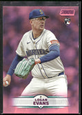 2025 Stadium Club #52 Logan Evans Pink Foil