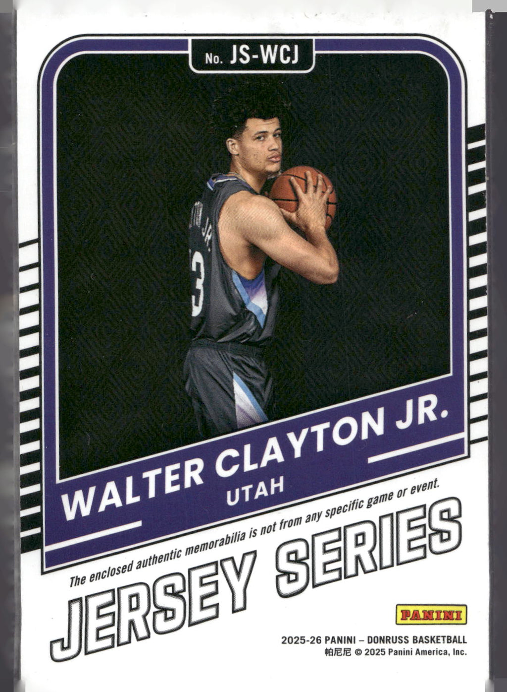 2025-26 Donruss #JS-WCJ Walter Clayton Jr. Jersey Series