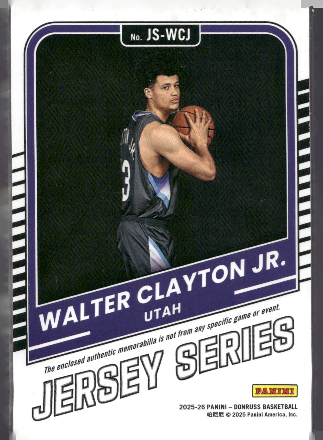 2025-26 Donruss #JS-WCJ Walter Clayton Jr. Jersey Series