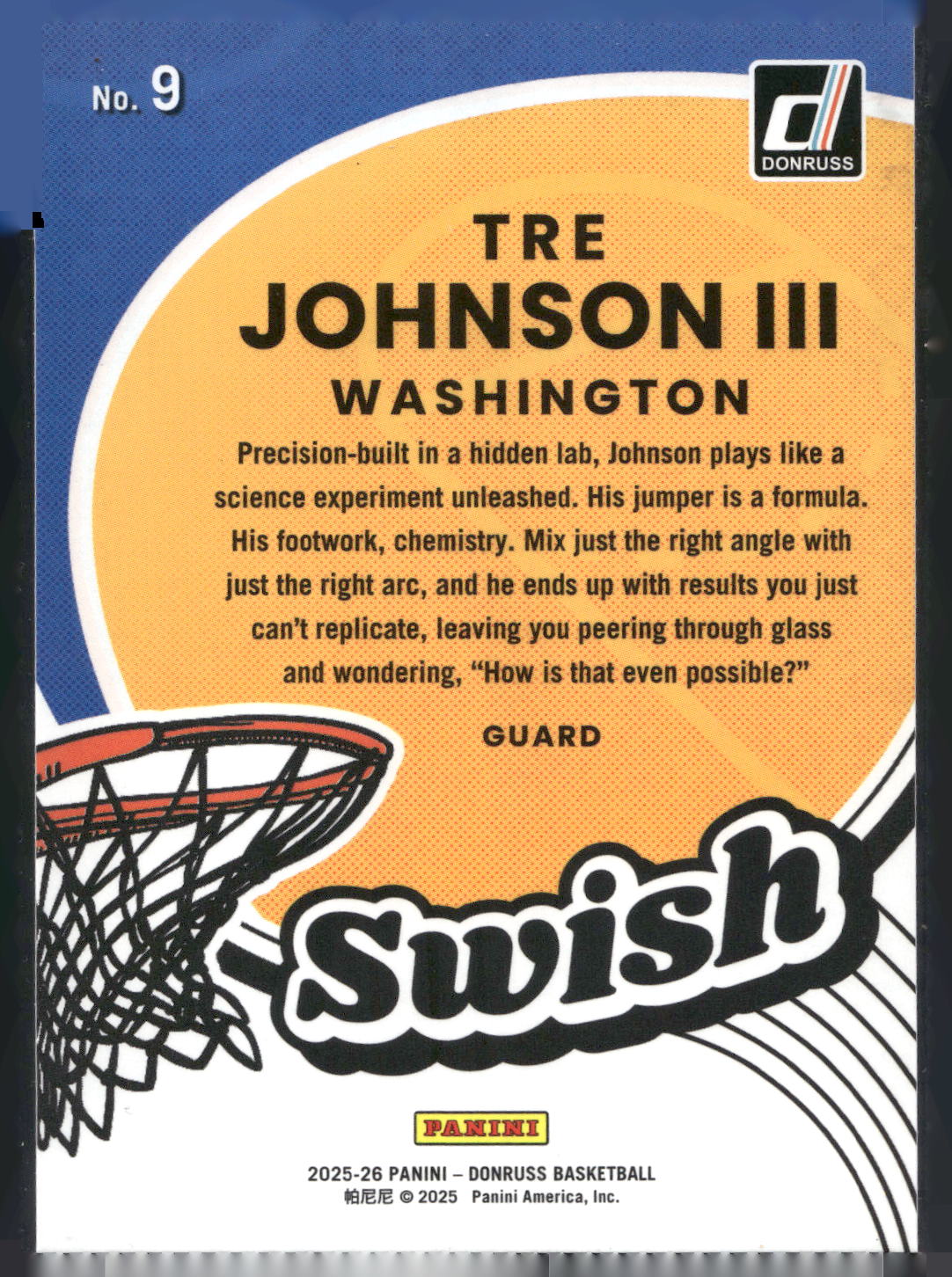 2025-26 Donruss #9 Tre Johnson III Swish
