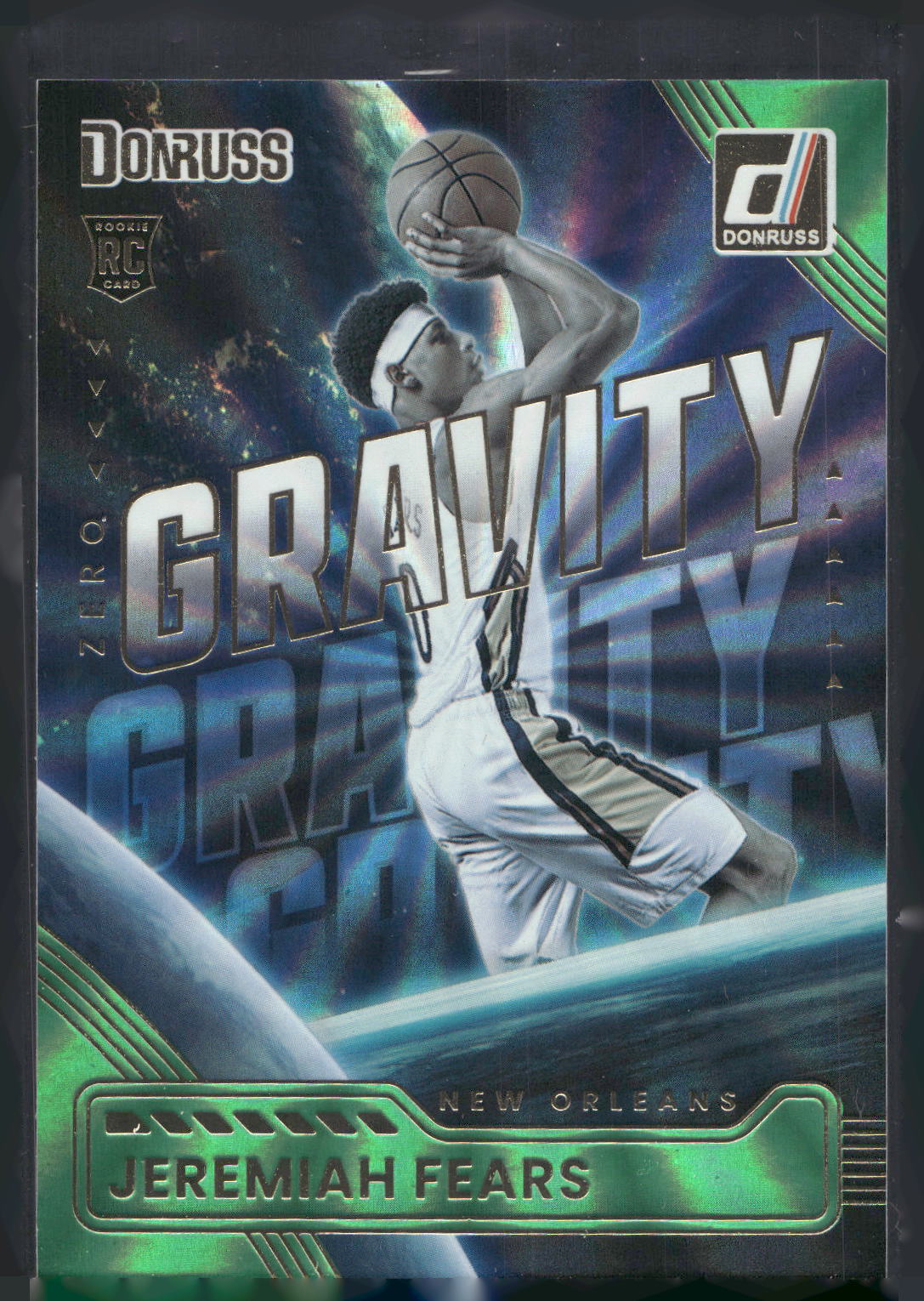 2025-26 Donruss #8 Jeremiah Fears Zero Gravity Holo Green Laser