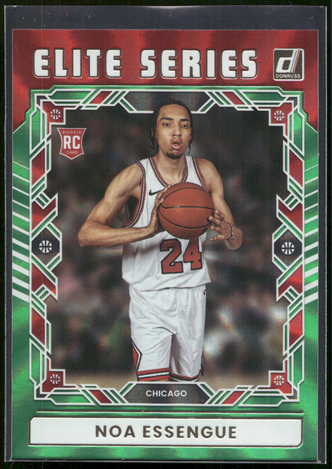 2025-26 Donruss #1 Noa Essengue Elite Series Holo Green Laser