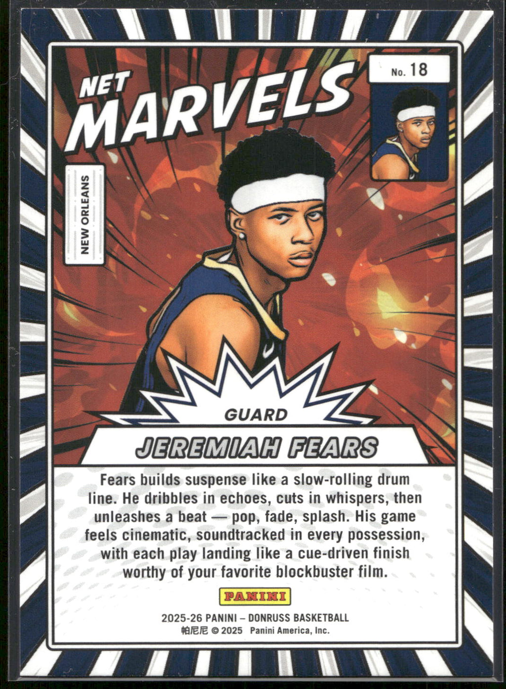 2025-26 Donruss #18 Jeremiah Fears Elite Series Holo Green Laser