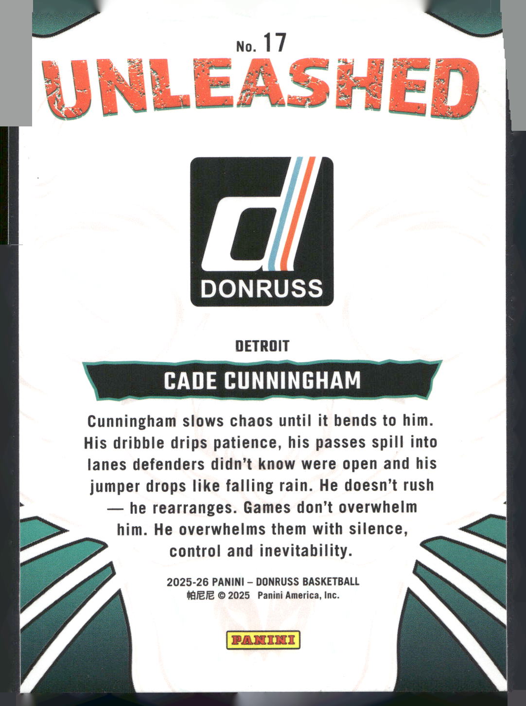 2025-26 Donruss #17 Cade Cunningham Unleashed