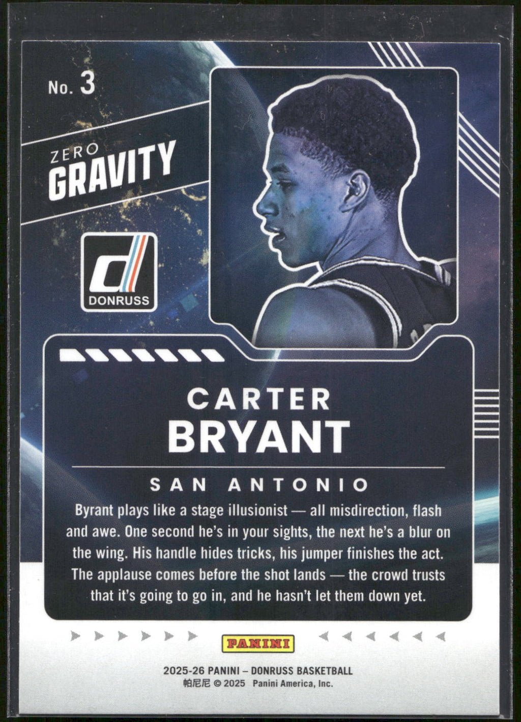 2025-26 Donruss #3 Carter Bryant Zero Gravity