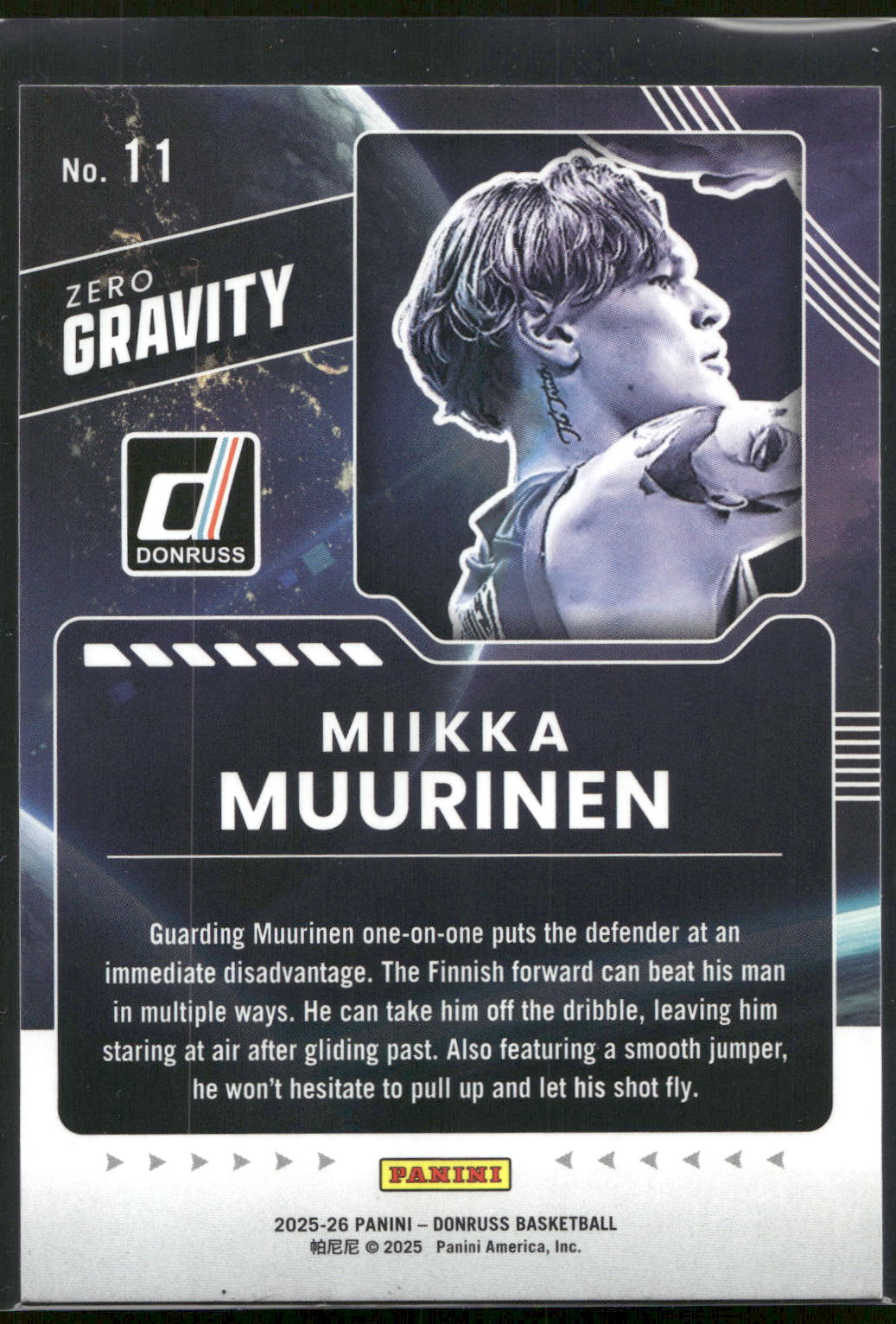 2025-26 Donruss #11 Miikka Muurinen Zero Gravity