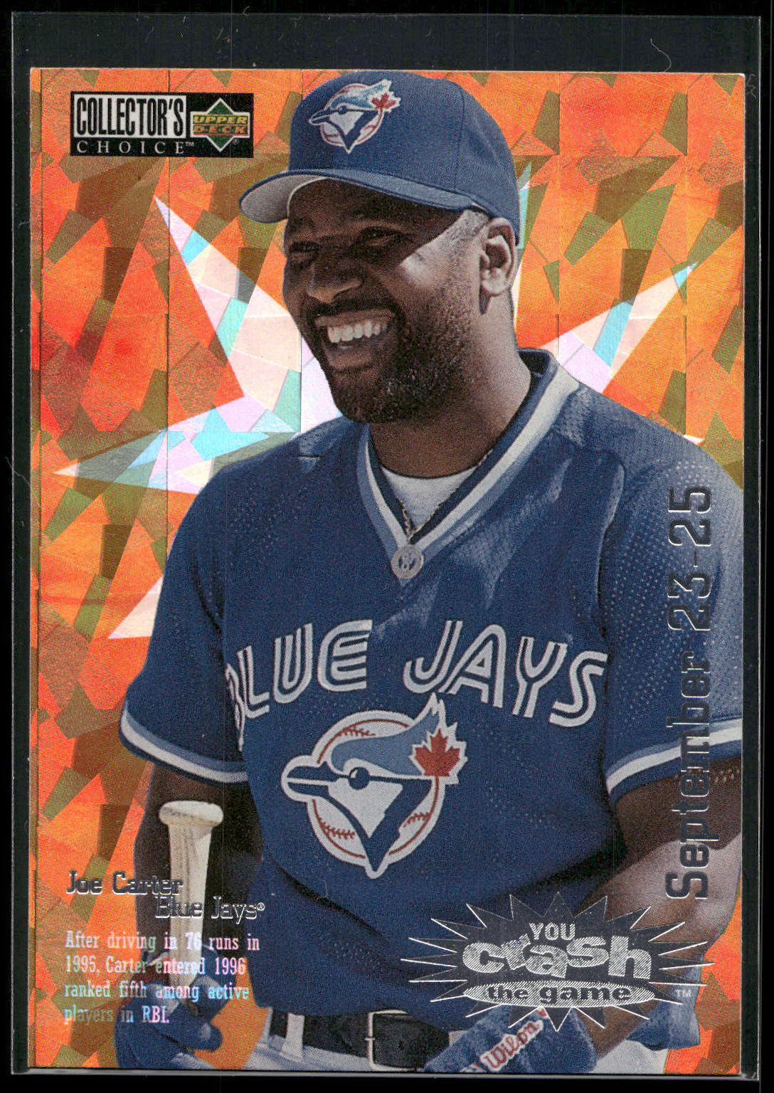 1996 Collector's Choice #CG30c Joe Carter You Crash the Game