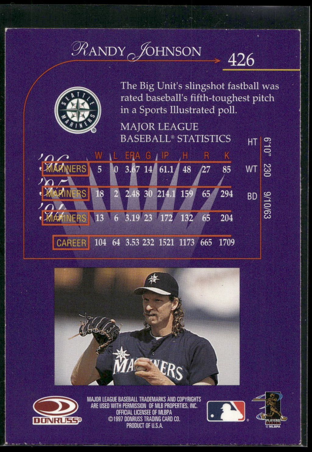 1997 Donruss #426 Randy Johnson