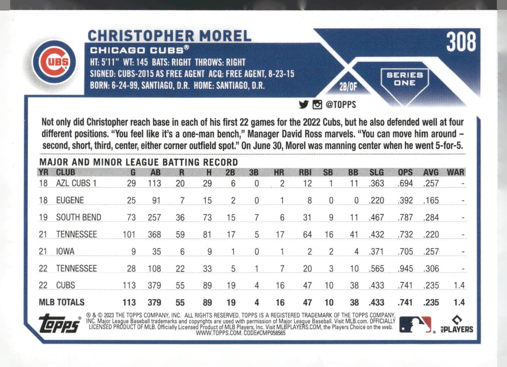 2023 Topps #308 Christopher Morel