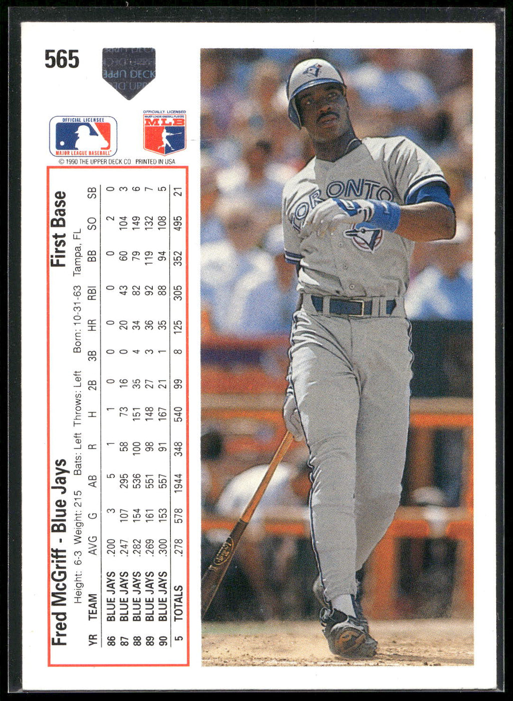 1991 Upper Deck #565c Fred McGriff