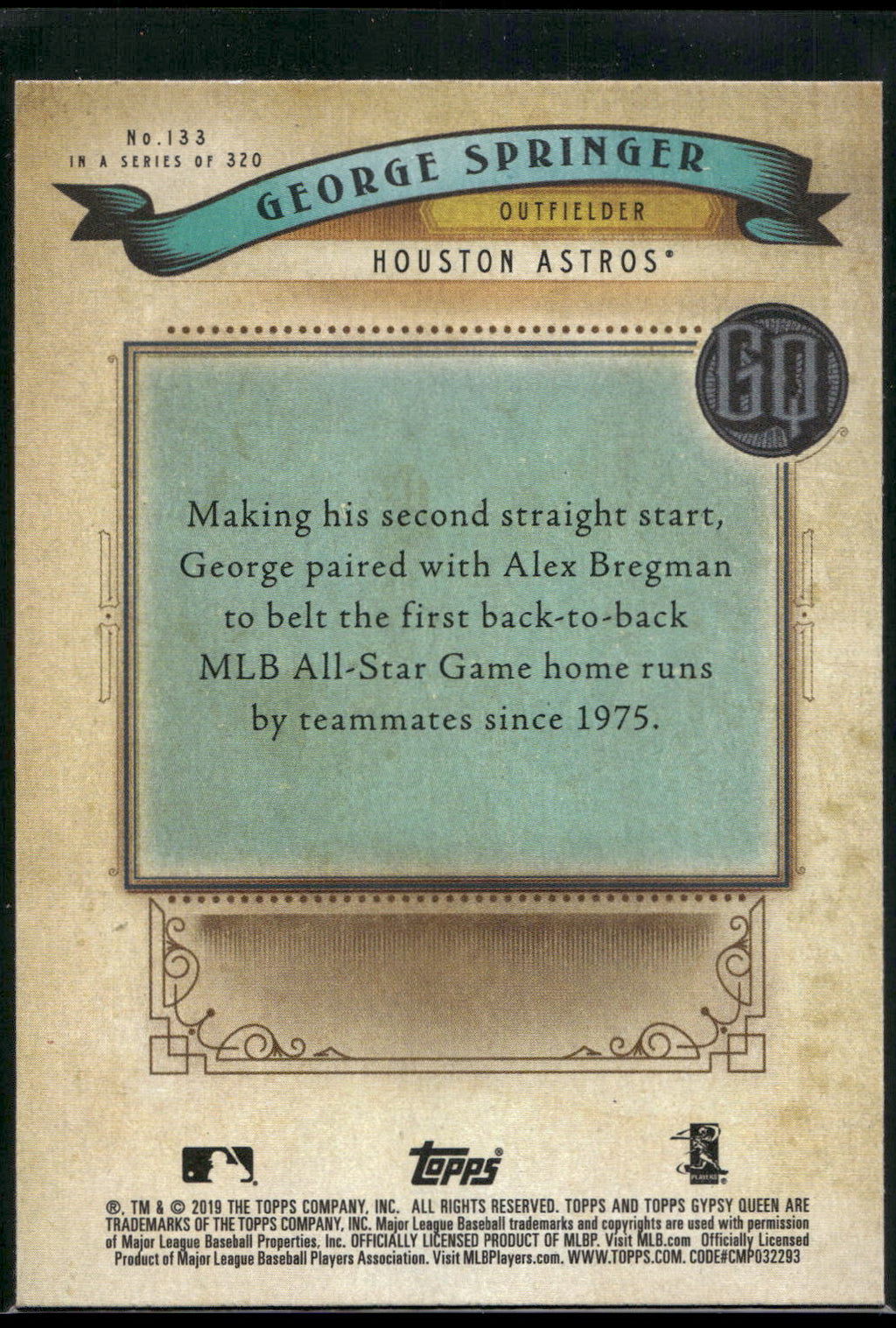 2019 Topps Gypsy Queen #133 George Springer Green