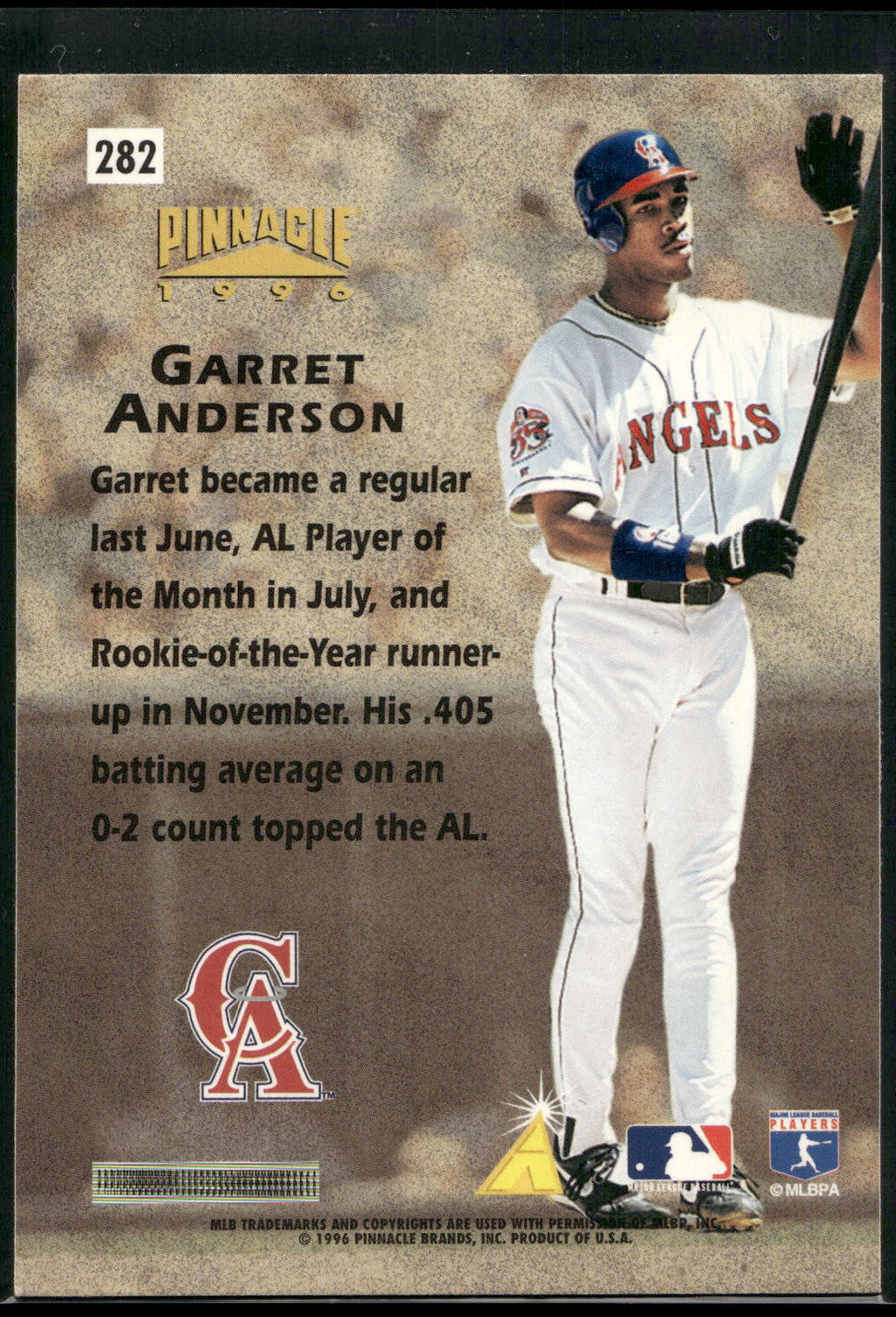 1996 Pinnacle #282 Garret Anderson