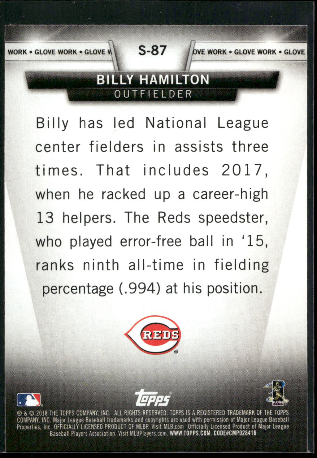 2017 Topps Now #457 Billy Hamilton