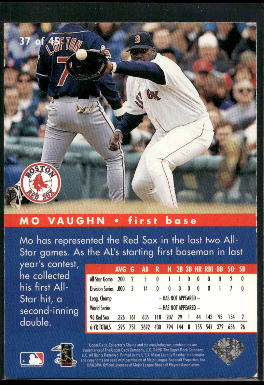 1997 Collector's Choice #37 Mo Vaughn All-Star Connection
