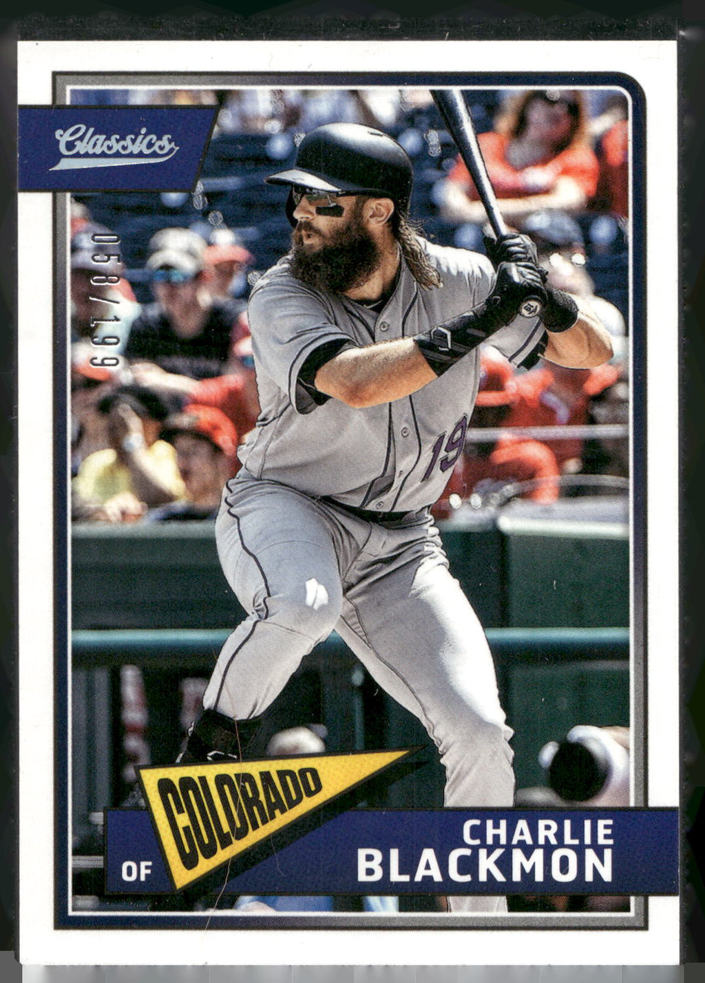 2018 Panini Chronicles #19 Charlie Blackmon Classics Timeless Tribute #/199