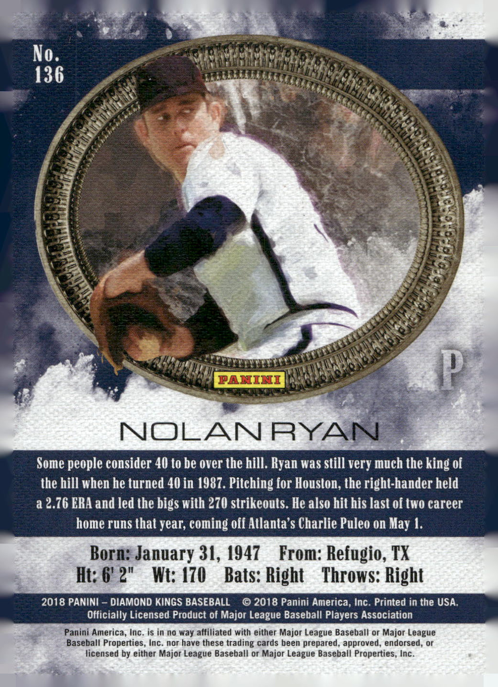2018 Panini Diamond Kings #136 Nolan Ryan