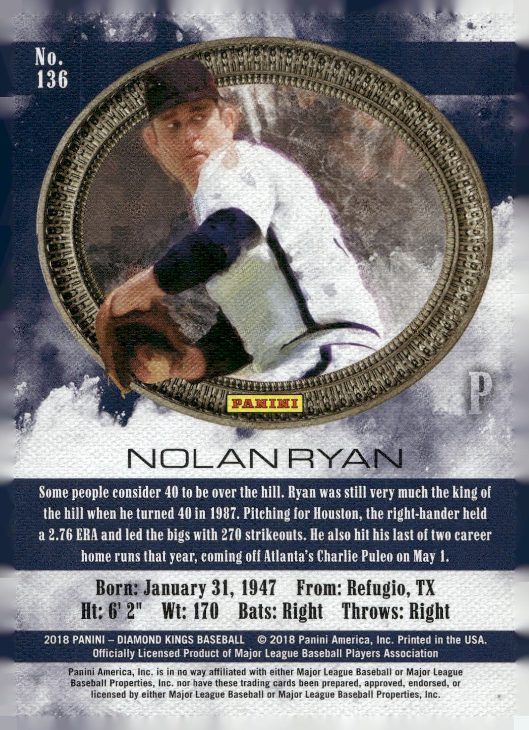 2018 Panini Diamond Kings #136 Nolan Ryan