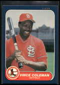 1986 Fleer #31 Vince Coleman