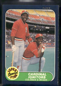 1986 Fleer #636 Cardinal Ignitors (Vince Coleman / Willie McGee) SSS, CPC