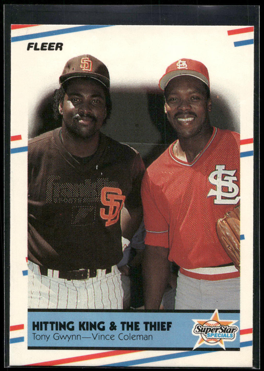 1988 Fleer #634 Hitting King &amp; the Thief (Tony Gwynn / Vince Coleman)