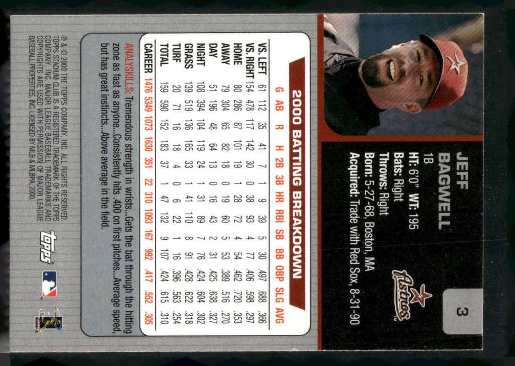 2001 Stadium Club #3 Jeff Bagwell