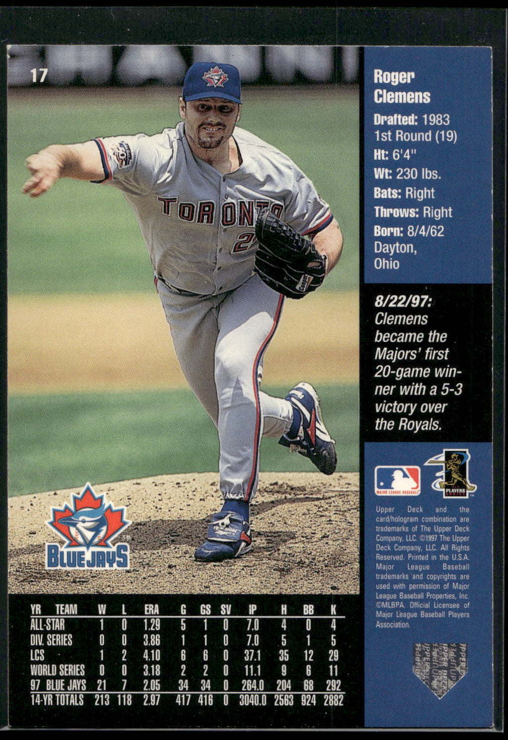 1998 Upper Deck #17 Roger Clemens