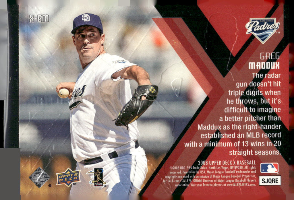 2008 Upper Deck X #X-GM Greg Maddux Xponential