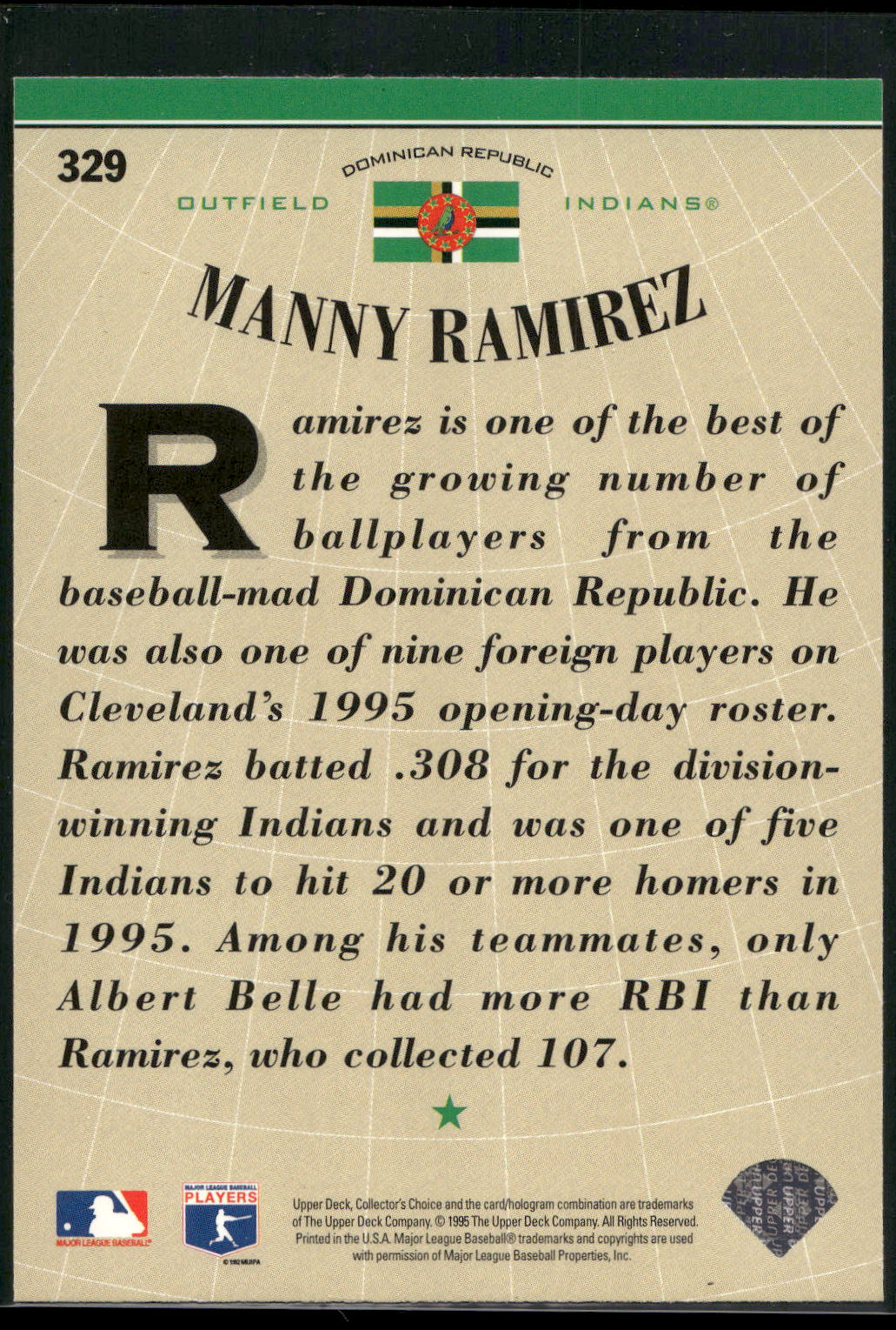 1996 Collector's Choice #329 Manny Ramirez