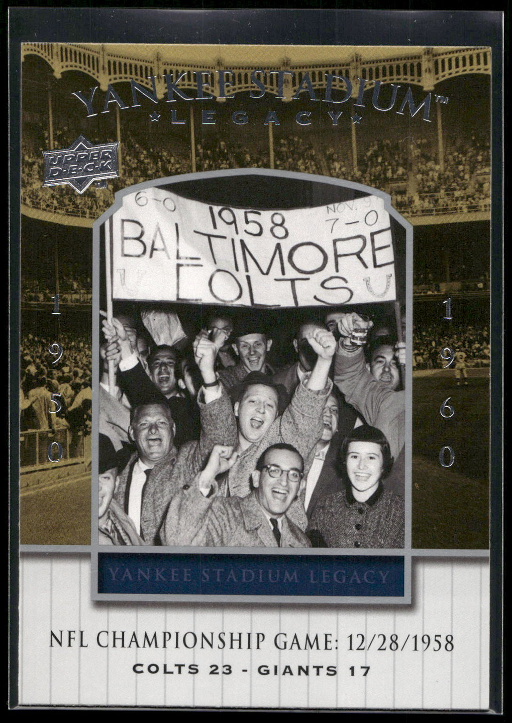 2008 Upper Deck Yankee Stadium Legacy #2835HM 1958 NFL Championship