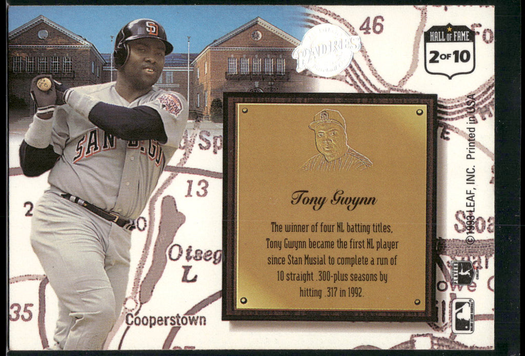 1993 Leaf #2 Tony Gwynn Heading for the Hall