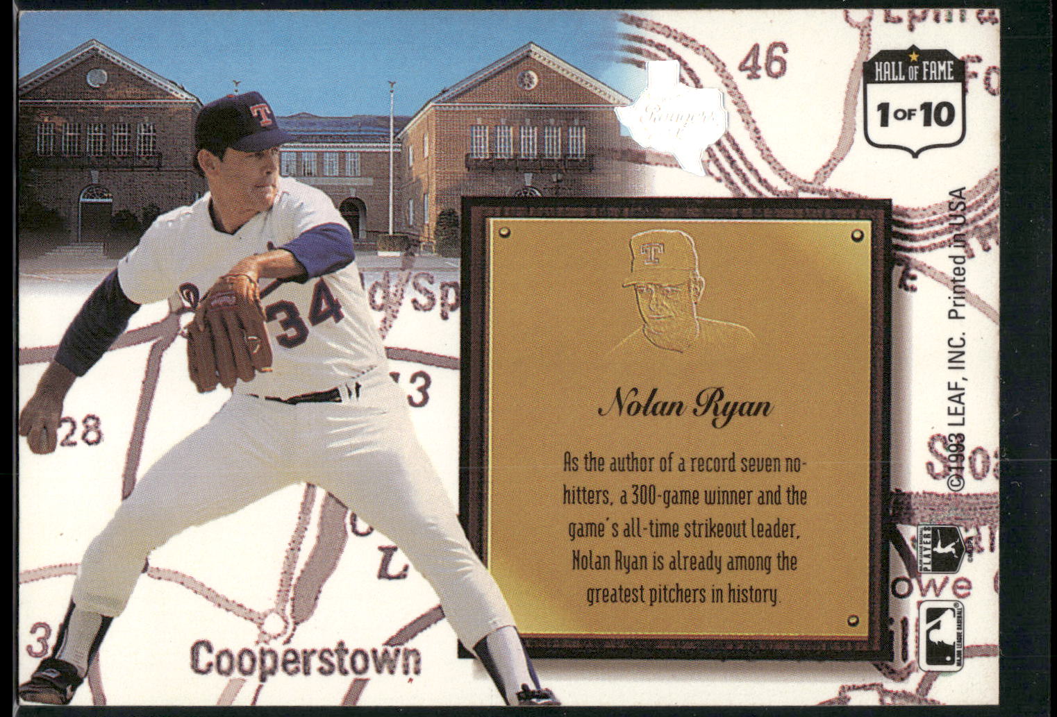 1993 Leaf #1 Nolan Ryan Heading for the Hall
