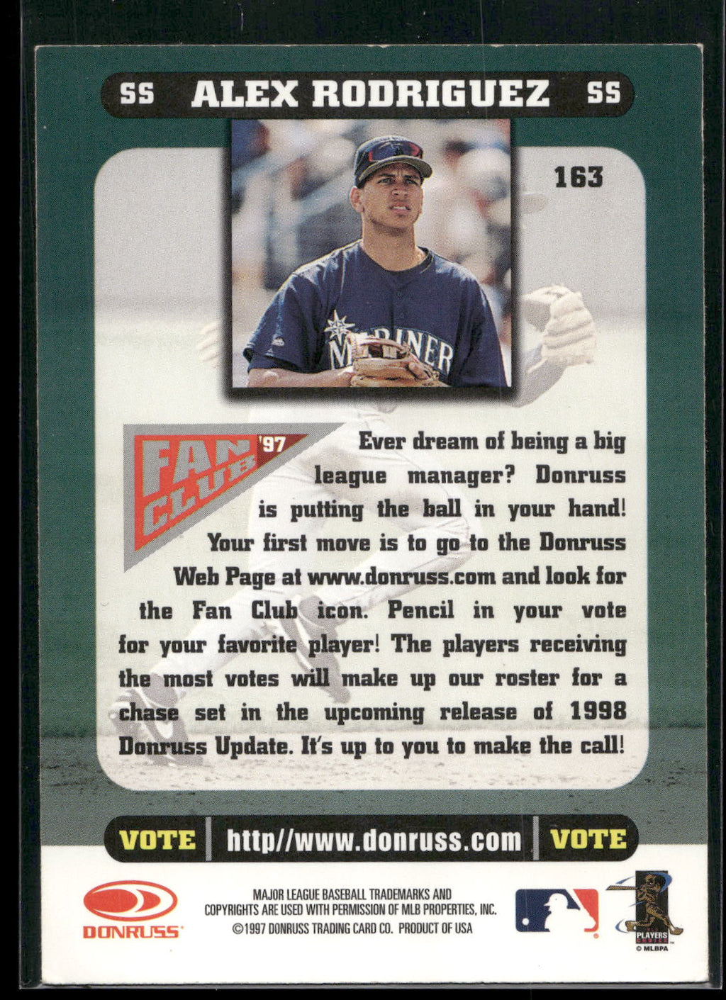 1998 Donruss #163 Alex Rodriguez