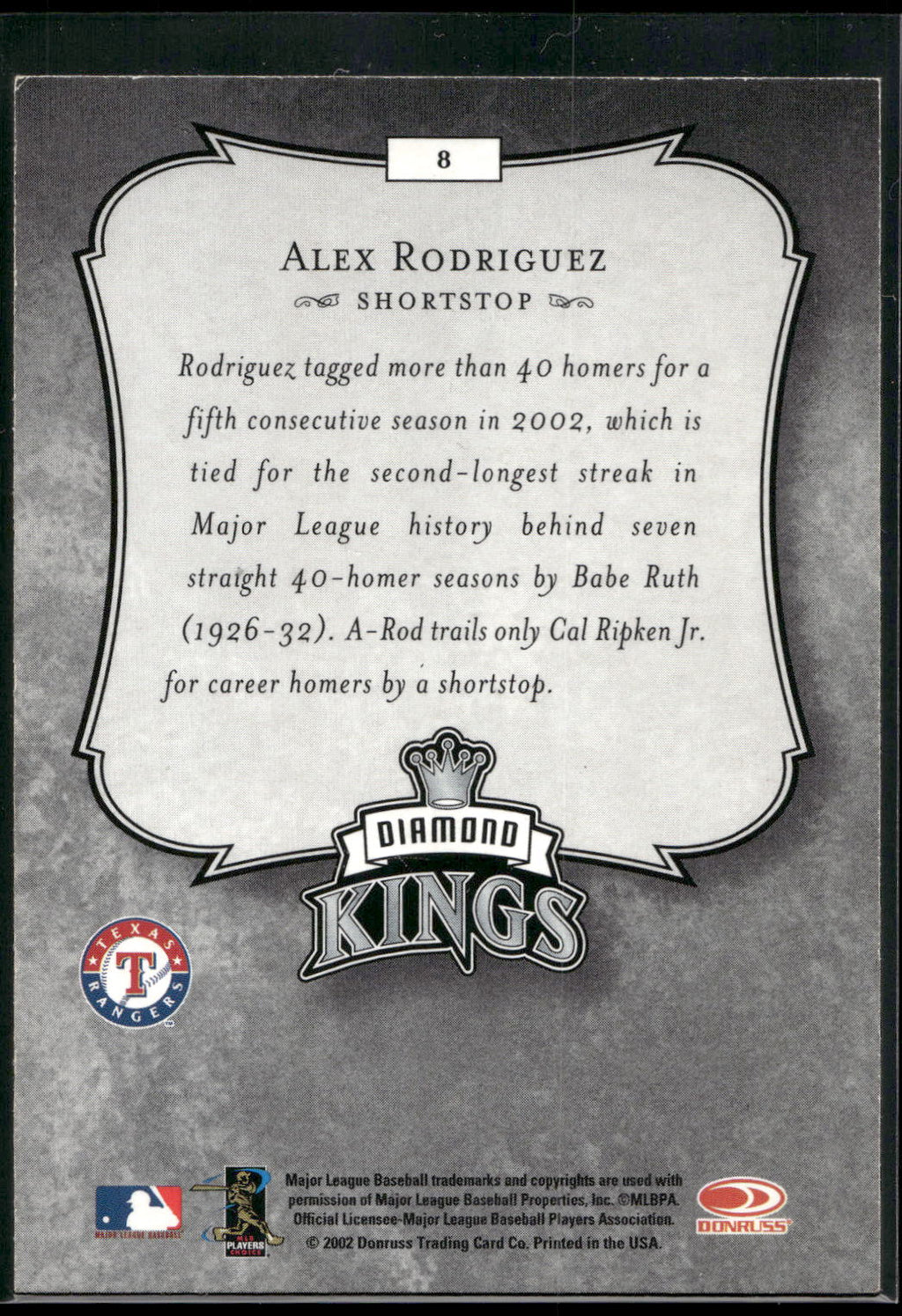 2003 Donruss #8 Alex Rodriguez
